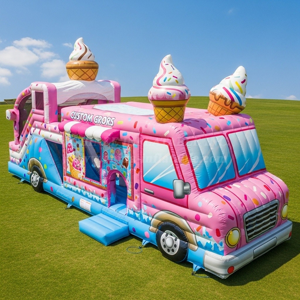T6-6334 Food Trucks Theme Inflatable Playground