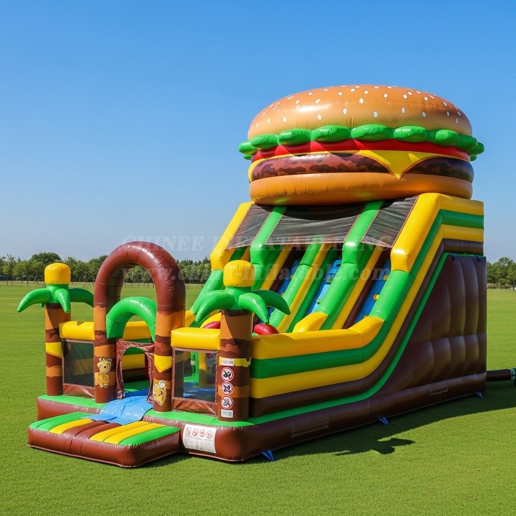 T6-6346 Hamburger Theme Inflatable Playground