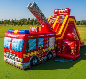 T6-6357 Firetruck Theme Inflatable Playground