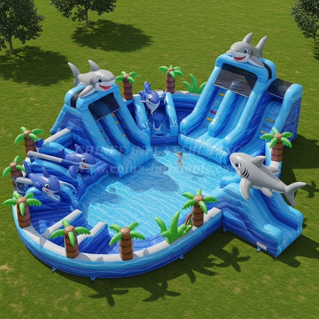 Pool3-368 Shark Theme Pool Water Park