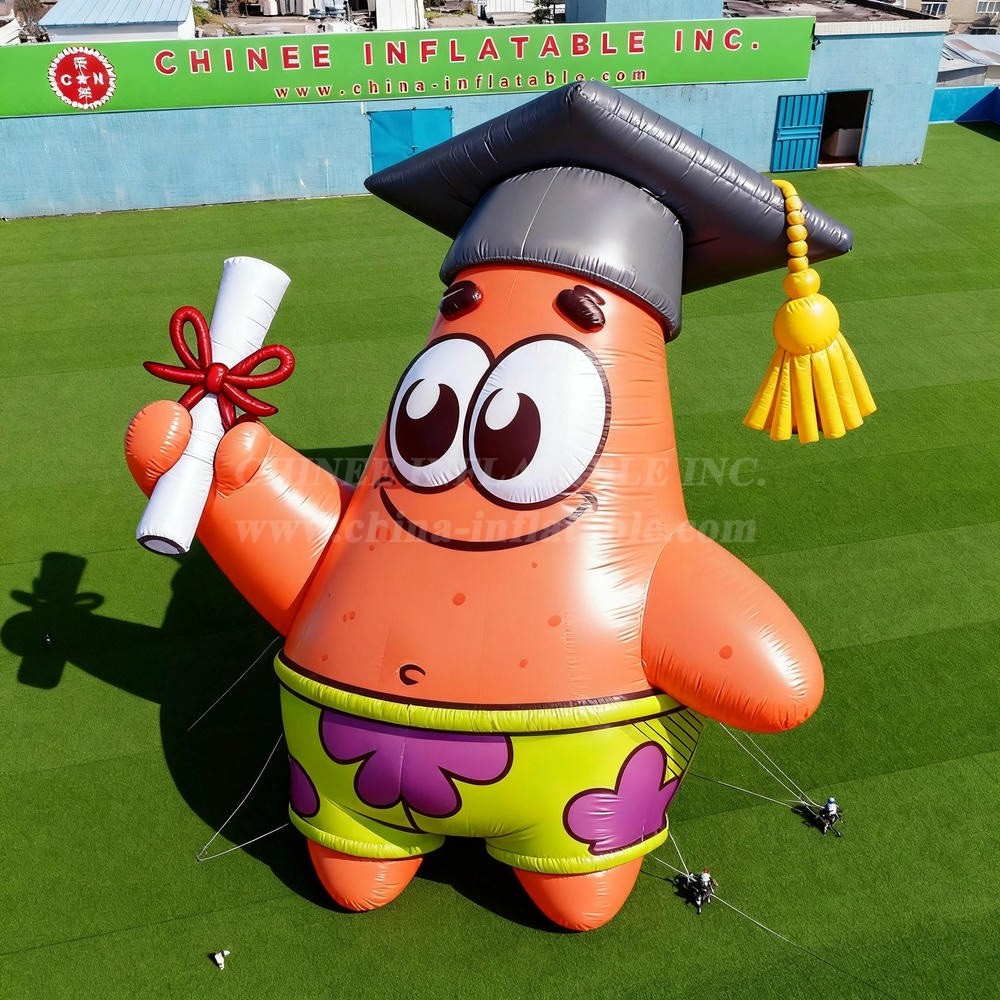 Cartoon3-099 SpongeBob Patrick Star Graduation Inflatable Cartoons