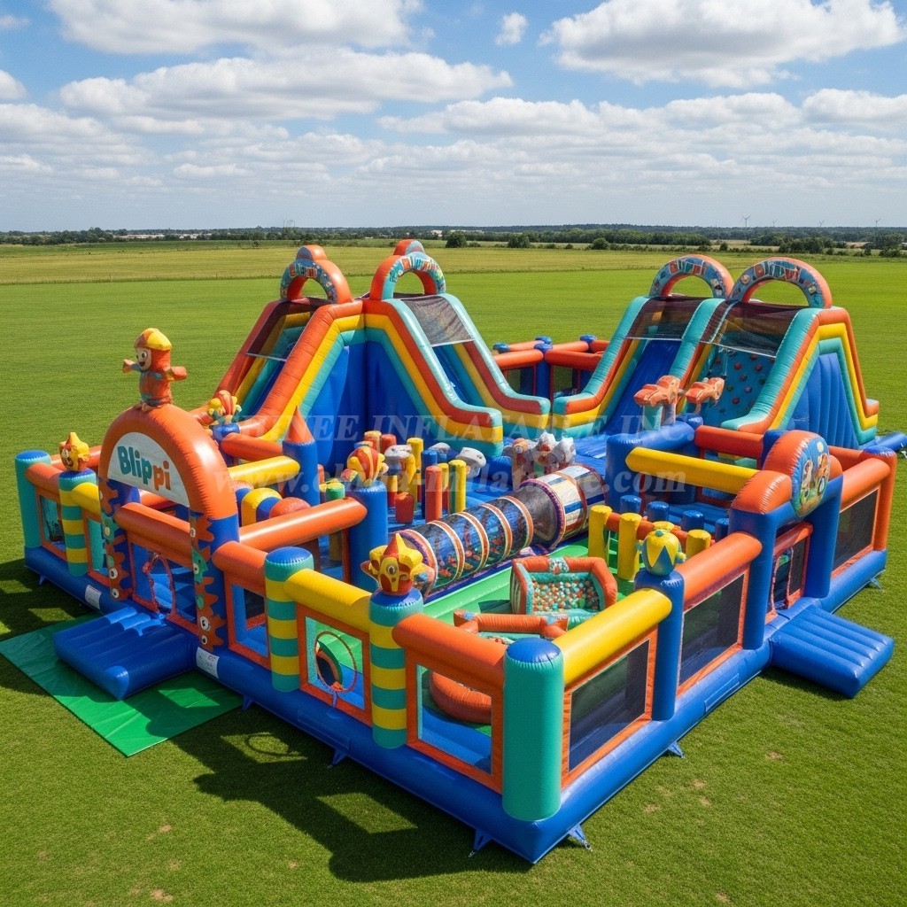 T6-6396 Blippi Wonders Theme Inflatable Funcity