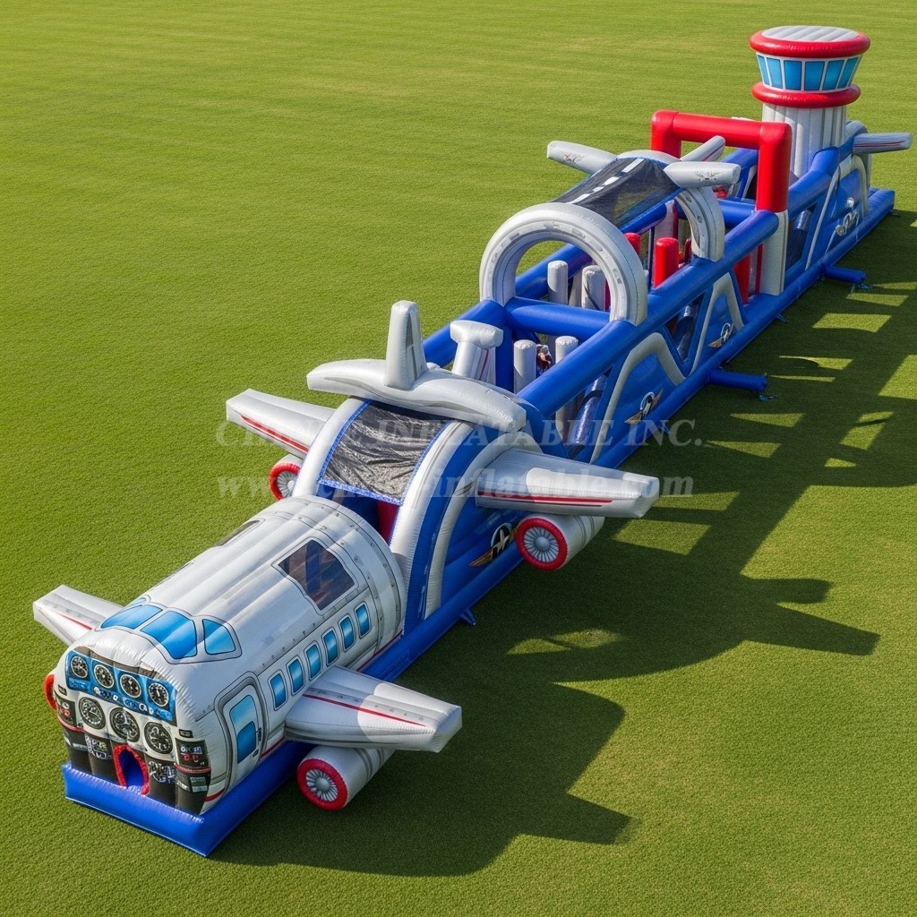 T7-3690 Airplane Theme Inflatable Obstacle Course