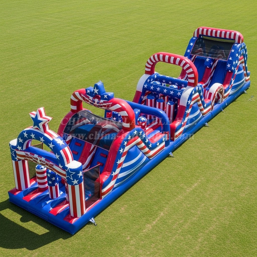 T7-3703 American Style Theme Inflatable Obstacle Course