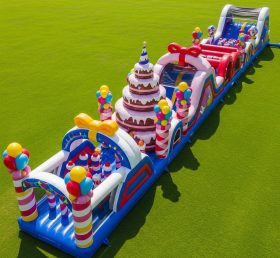 T7-3714 Birthdays Theme Inflatable Obstacle Course