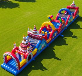 T7-3715 Birthdays Theme Inflatable Obstacle Course