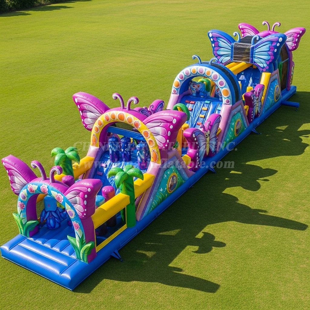 T7-3724 Butterfly Theme Inflatable Obstacle Course