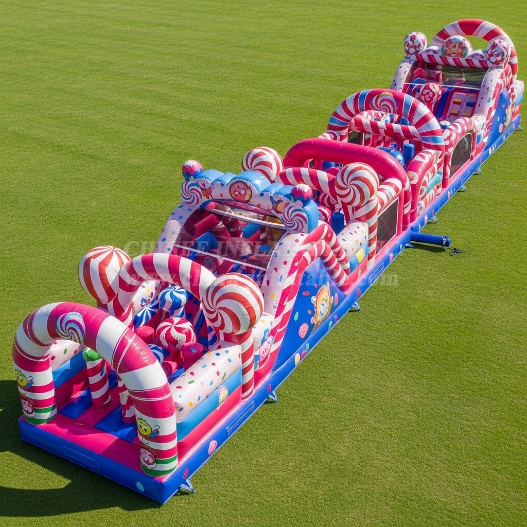 T7-3730 Candy Theme Inflatable Obstacle Course
