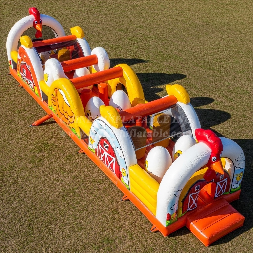 T7-3736 Chicken Theme Inflatable Obstacle Course