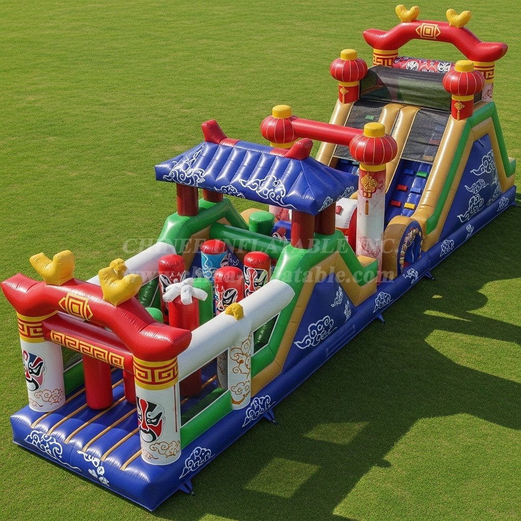 T7-3740 Chinese Style Theme Inflatable Obstacle Course
