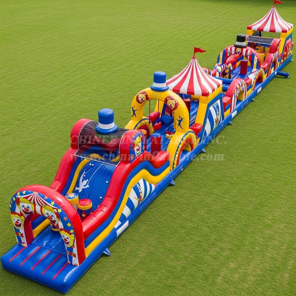 T7-3747 Circus Theme Inflatable Obstacle Course