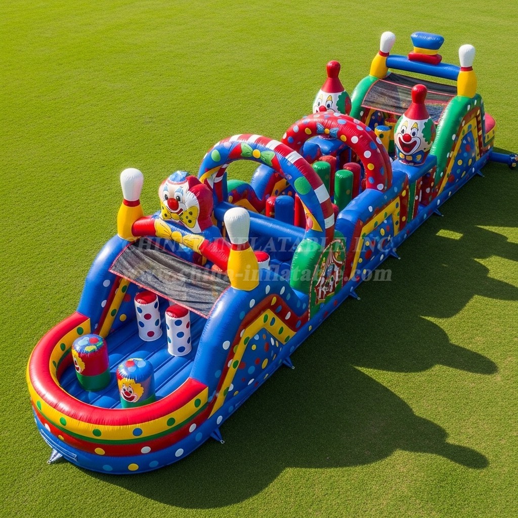 T7-3750 Clown Theme Inflatable Obstacle Course