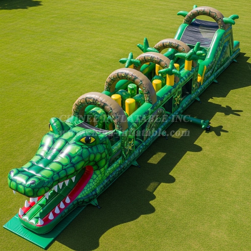 T7-3764 Crocodile Theme Inflatable Obstacle Course