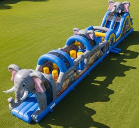 T7-3798 Elephant Theme Inflatable Obstacle Course