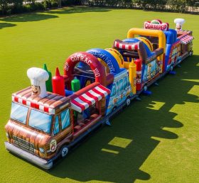 T7-3828 Food Trucks Theme Inflatable Obstacle Course