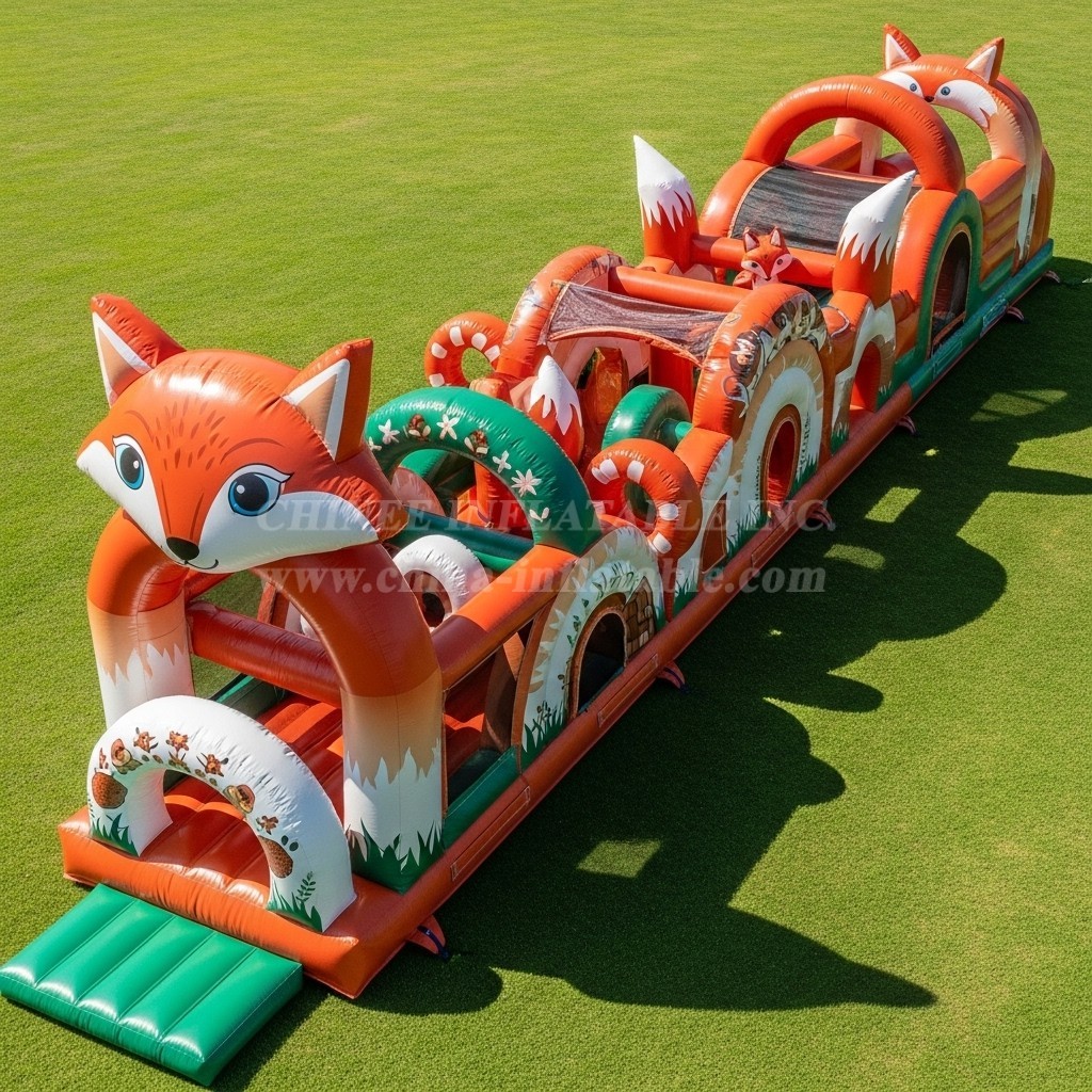 T7-3832 Fox Theme Inflatable Obstacle Course