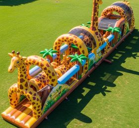 T7-3837 Giraffe Theme Inflatable Obstacle Course