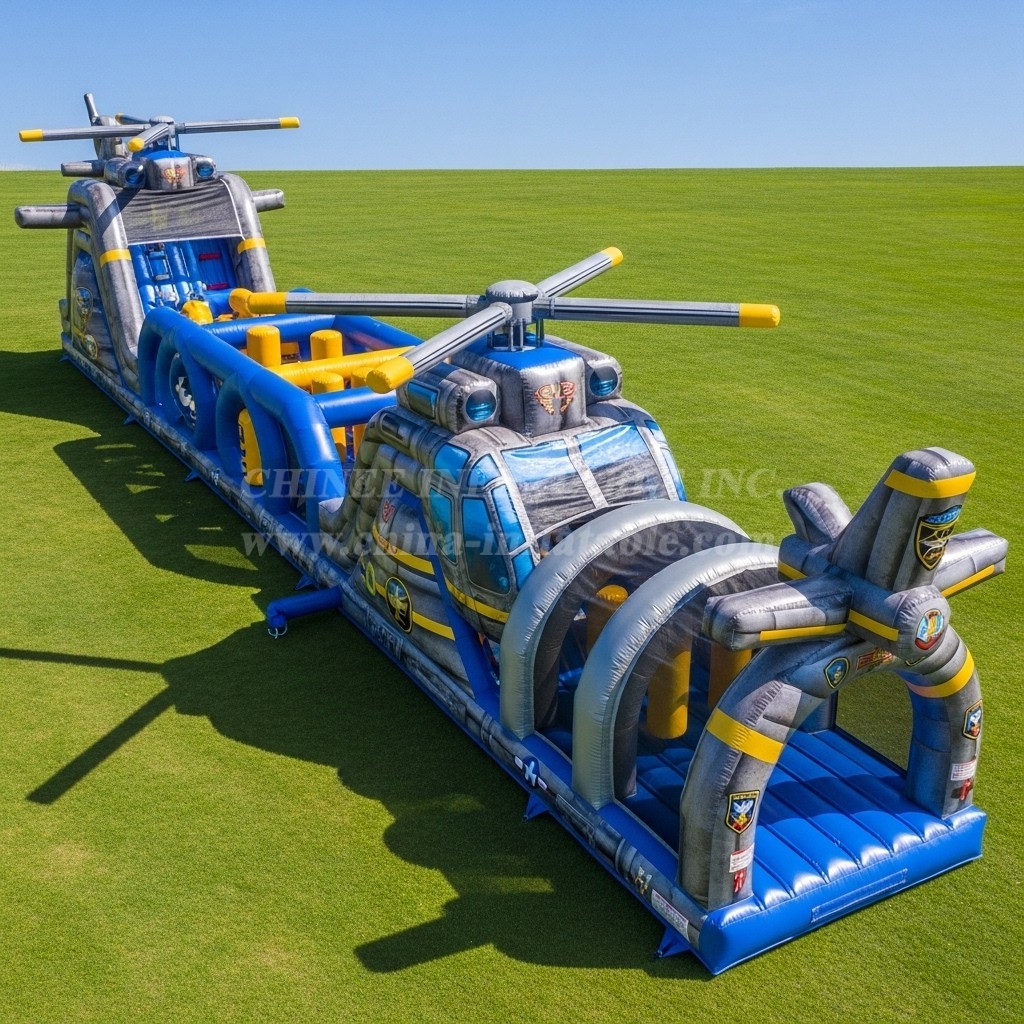 T7-3854 Helicopter Theme Inflatable Obstacle Course