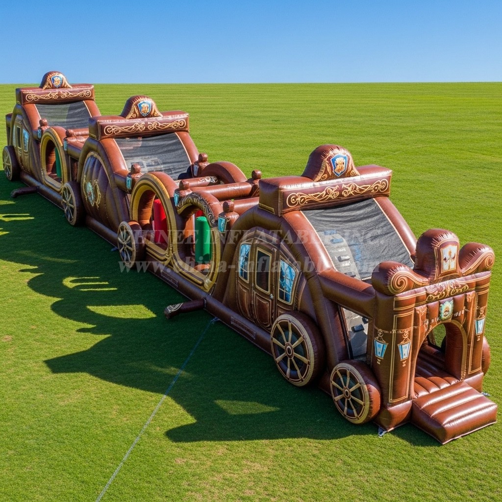 T7-3863 Horse Carriage Theme Inflatable Obstacle Course