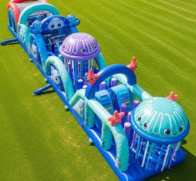 T7-3871 Jellyfish Theme Inflatable Obstacle Course