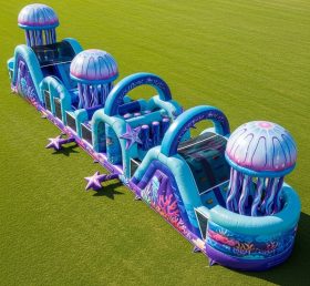 T7-3872 Jellyfish Theme Inflatable Obstacle Course
