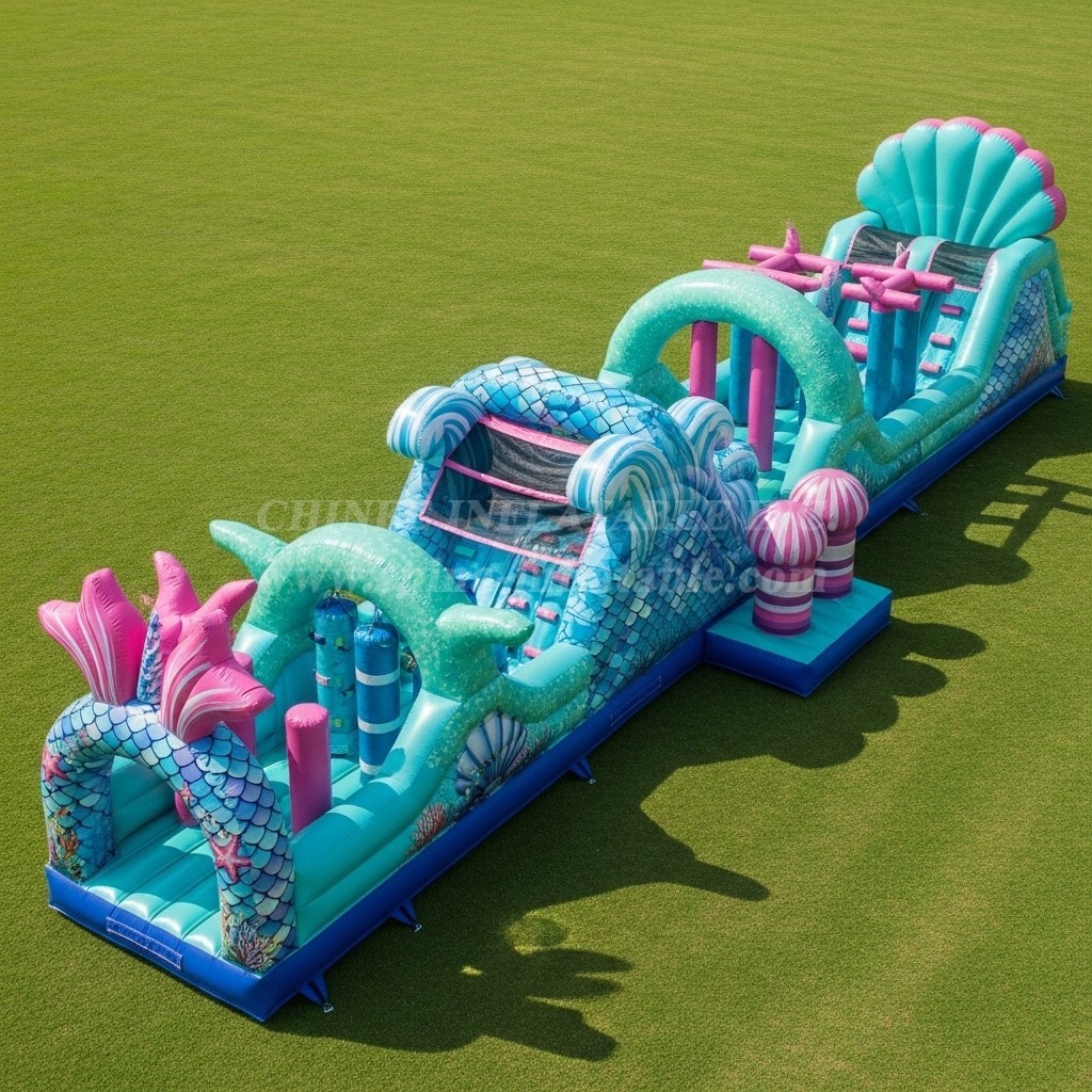 T7-3900 Mermaid Theme Inflatable Obstacle Course