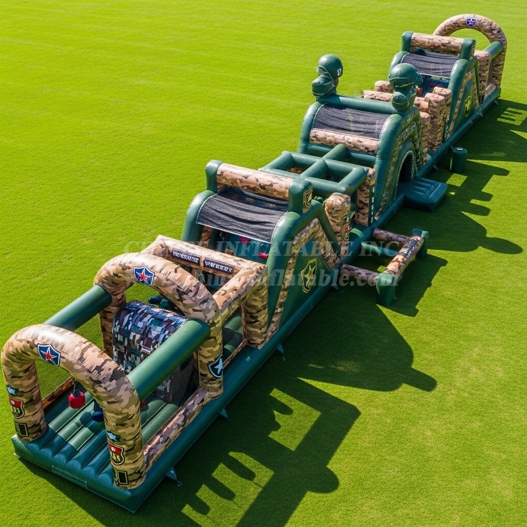 T7-3907 Military Style Theme Inflatable Obstacle Course