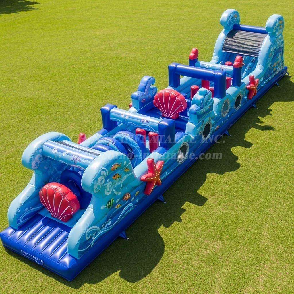 T7-3921 Ocean Theme Inflatable Obstacle Course