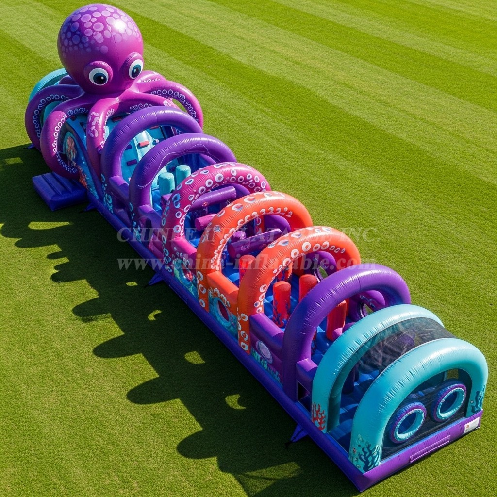 T7-3930 Octopus Theme Inflatable Obstacle Course
