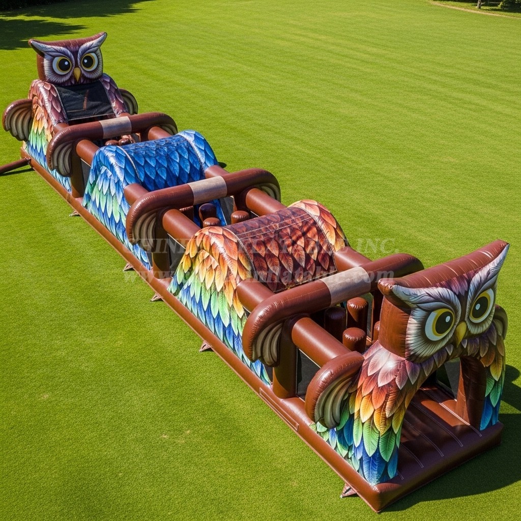 T7-3933 Owl Theme Inflatable Obstacle Course