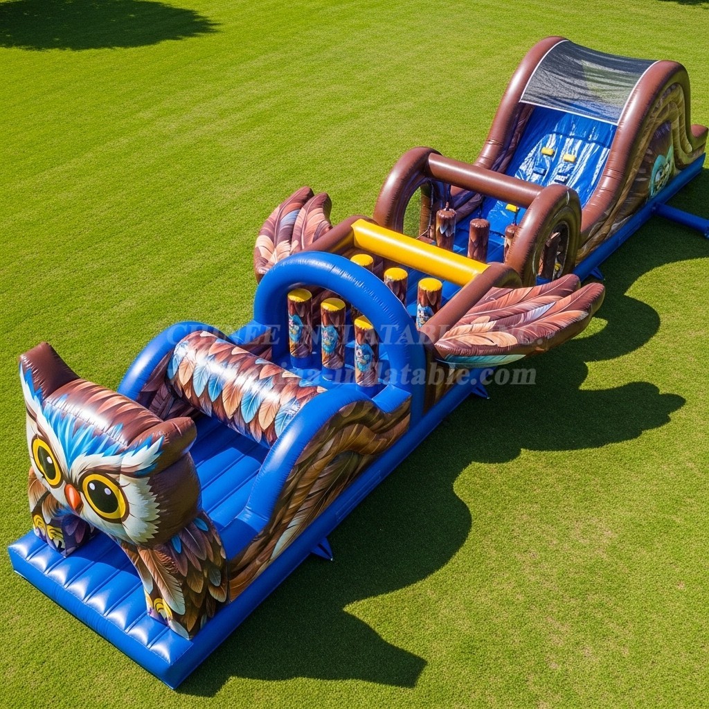 T7-3934 Owl Theme Inflatable Obstacle Course