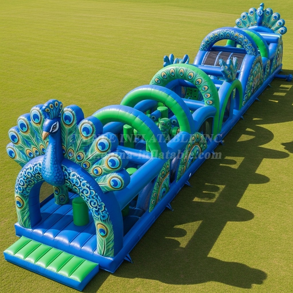 T7-3948 Peacock Theme Inflatable Obstacle Course