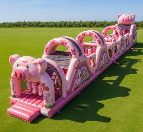 T7-3956 Pig Theme Inflatable Obstacle Course