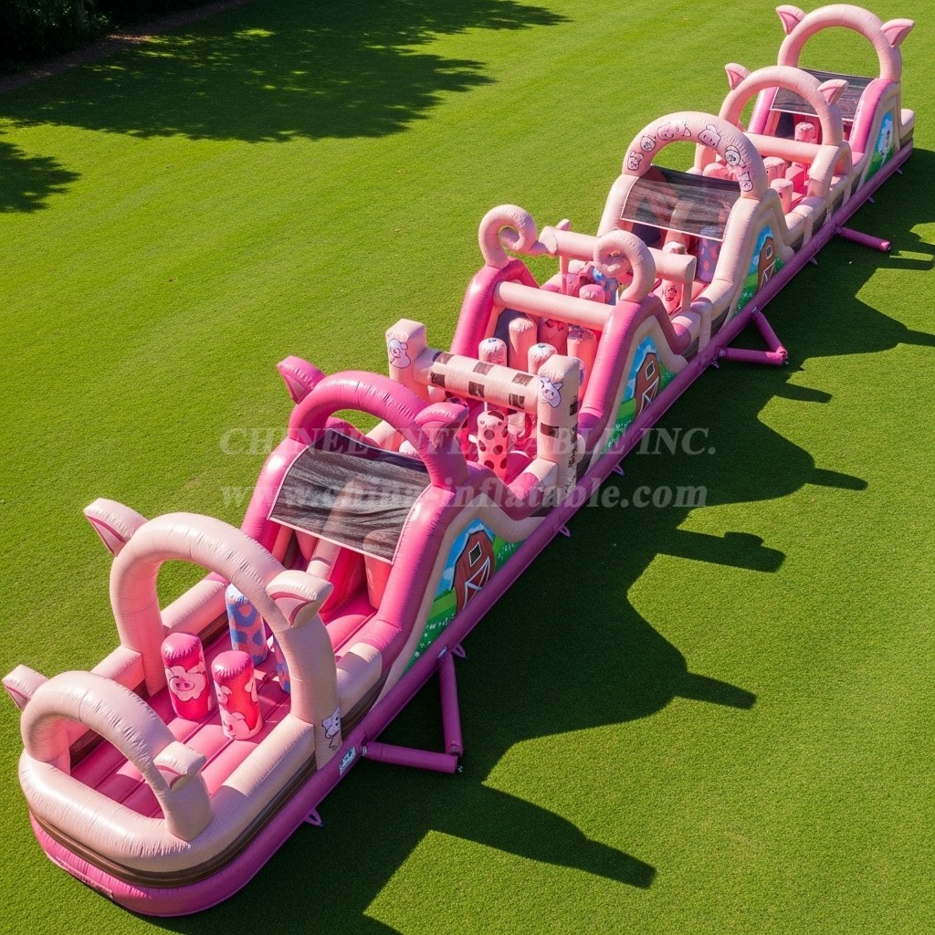 T7-3959 Pig Theme Inflatable Obstacle Course