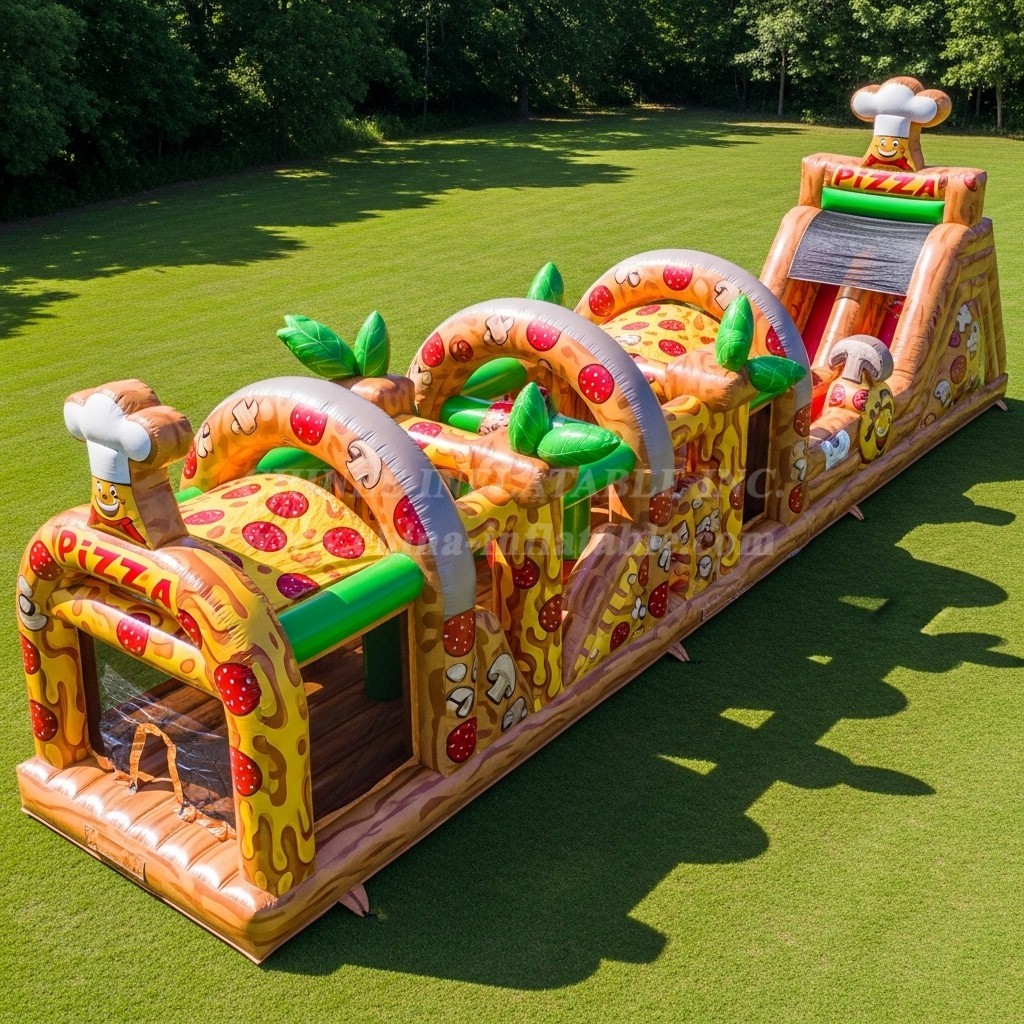 T7-3964 Pizza Theme Inflatable Obstacle Course