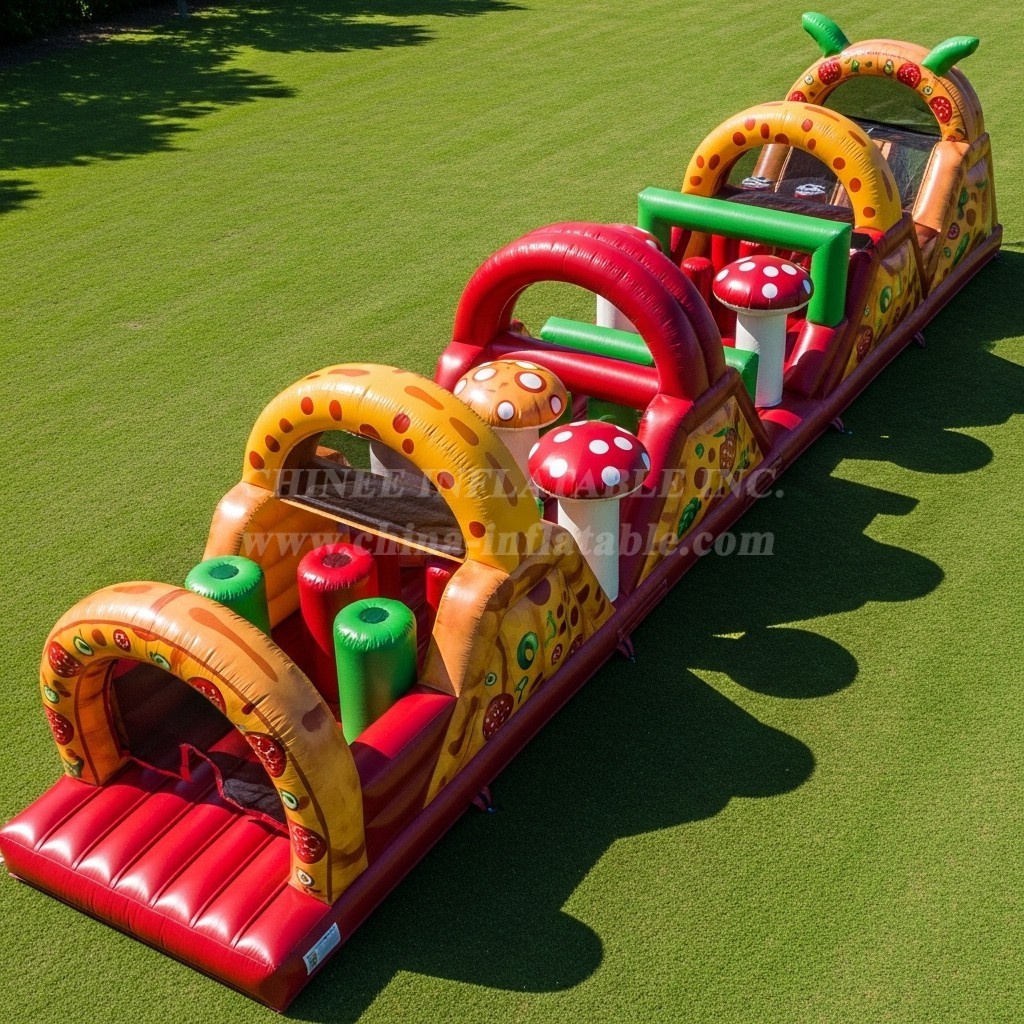 T7-3965 Pizza Theme Inflatable Obstacle Course