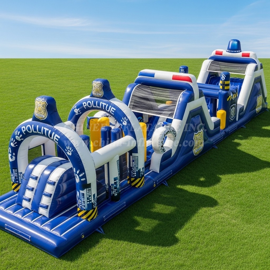 T7-3971 Police Station Theme Inflatable Obstacle Course