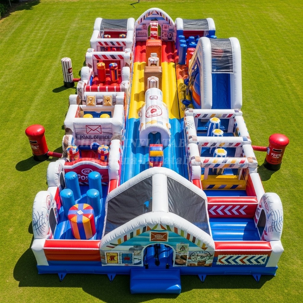 T7-3973 Post Office Theme Inflatable Obstacle Course