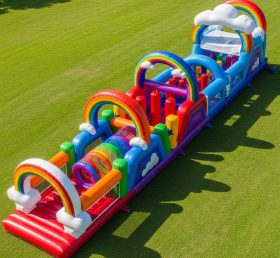 T7-3979 Rainbow Theme Inflatable Obstacle Course