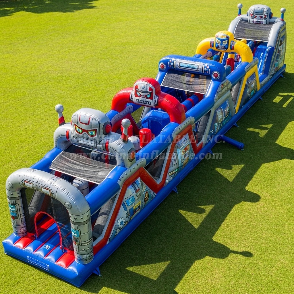 T7-3981 Robot Theme Inflatable Obstacle Course