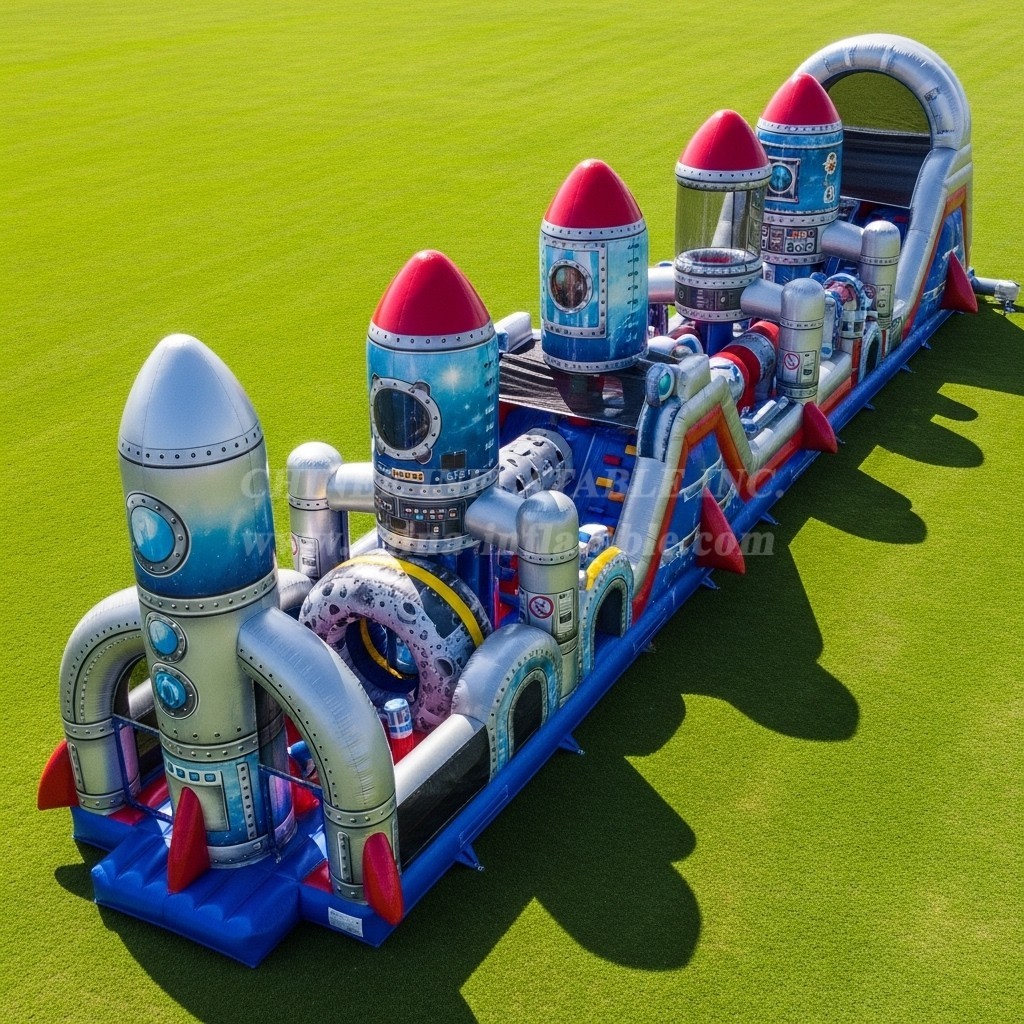 T7-3985 Rocket Theme Inflatable Obstacle Course