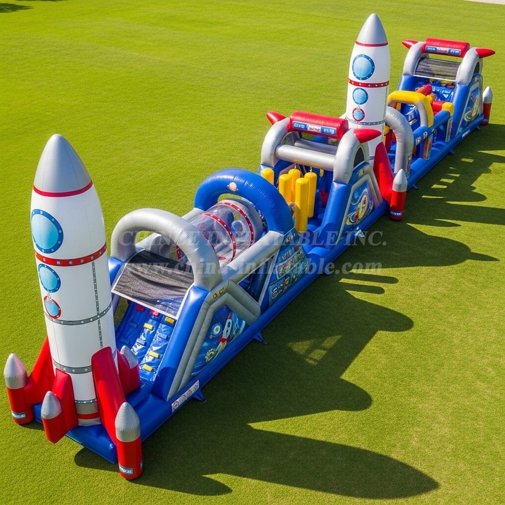 T7-3987 Rocket Theme Inflatable Obstacle Course