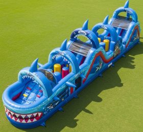 T7-3995 Shark Theme Inflatable Obstacle Course