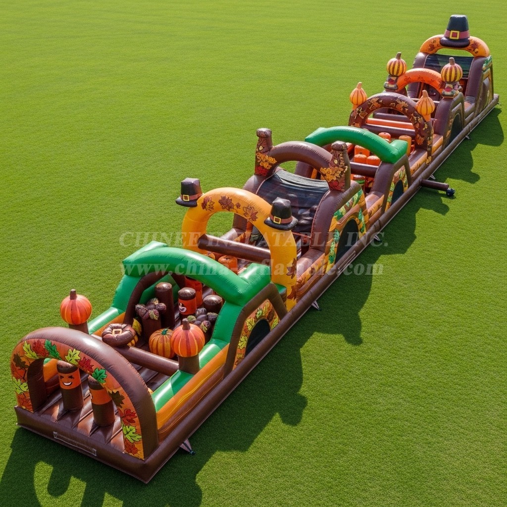 T7-4019 Thanksgiving Theme Inflatable Obstacle Course