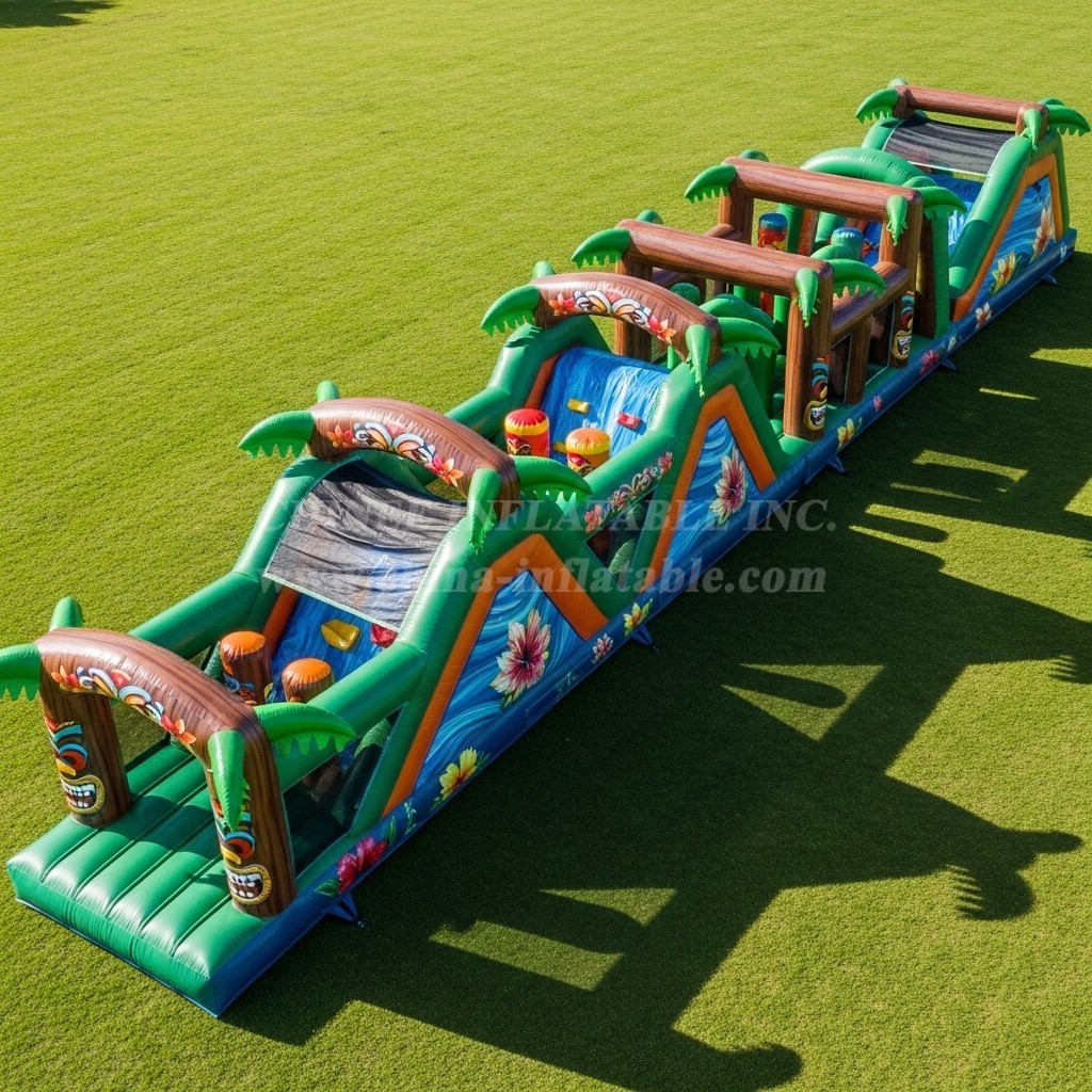 T7-4038 Tropical Theme Inflatable Obstacle Course