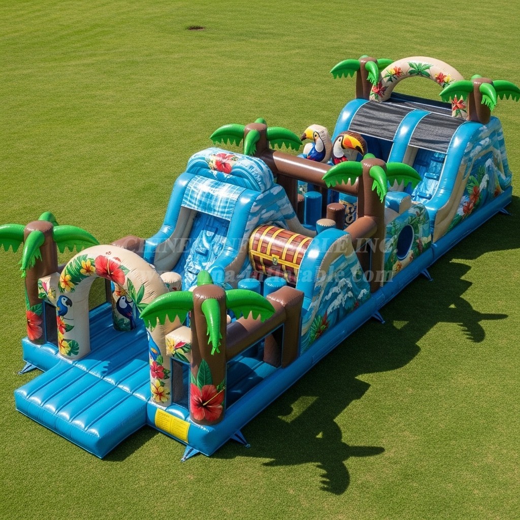T7-4039 Tropical Theme Inflatable Obstacle Course