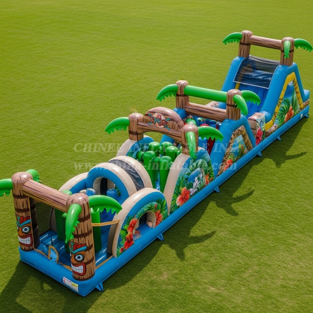 T7-4041 Tropical Theme Inflatable Obstacle Course