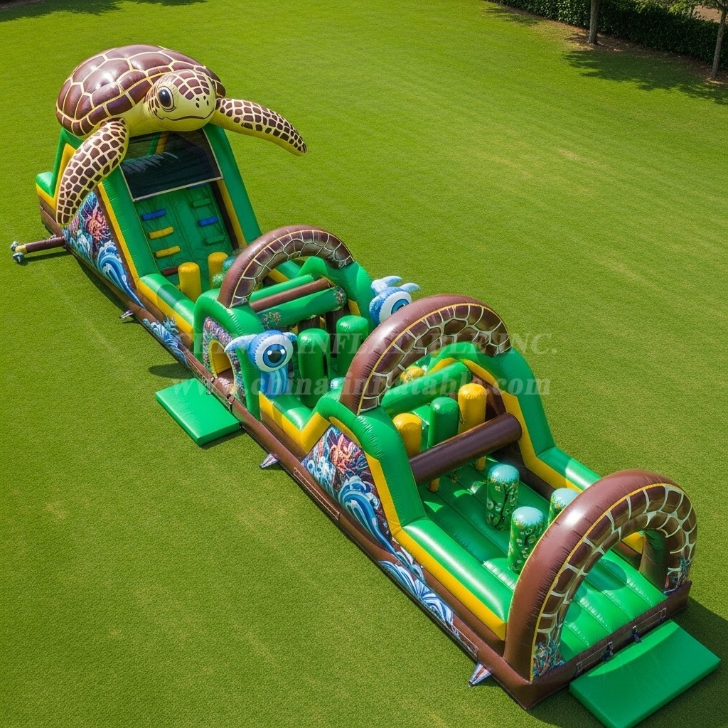 T7-4044 Turtle Theme Inflatable Obstacle Course
