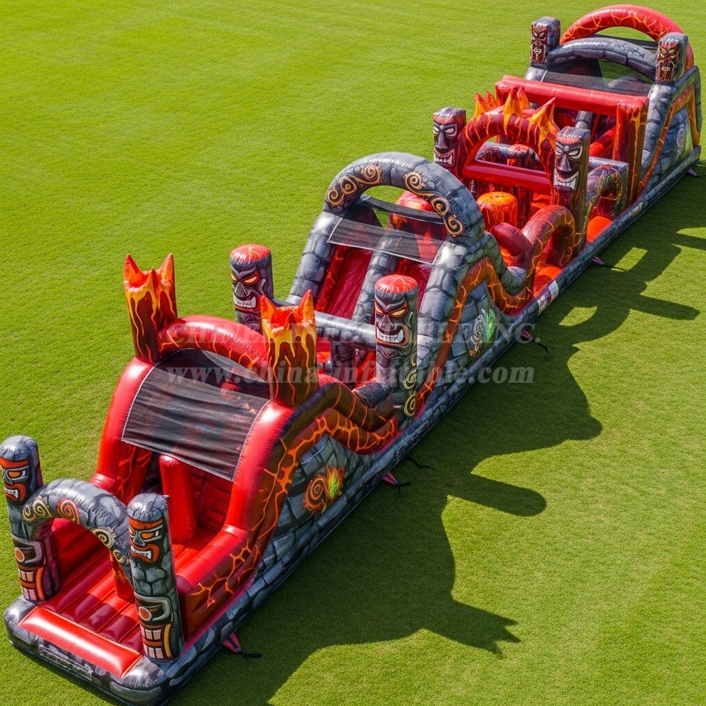 T7-4054 Volcano Theme Inflatable Obstacle Course