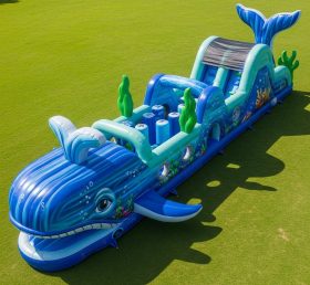 T7-4063 Whale Theme Inflatable Obstacle Course